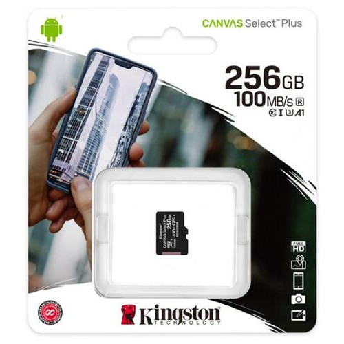 Карта пам'яті MicroSDXC 256GB UHS-I/U3 Class 10 Kingston Canvas Select Plus R100/W85MB/s (SDCS2/256GBSP) фото №3