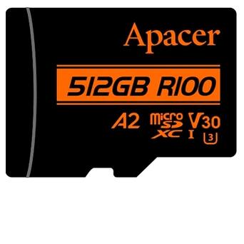 Карта пам'яті MicroSDXC 512GB UHS-I/U3 Class 10 Apacer (AP512GMCSX10U8-R) SD адаптер фото №2