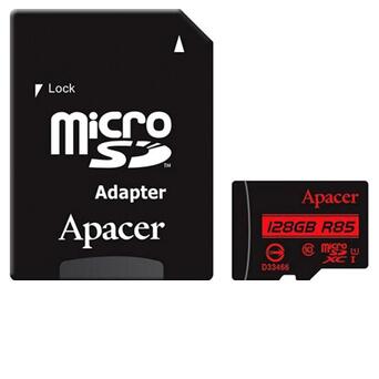 Карта пам'яті Apacer 128GB microSDHX UHS-I Class10 w/1 Adapter RP (AP128GMCSX10U1-R) фото №1
