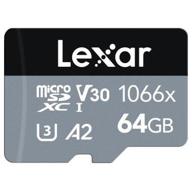 Карта памяти Lexar 64GB microSDXC class 10 UHS-I 1066x Silver (LMS1066064G-BNANG) фото №1