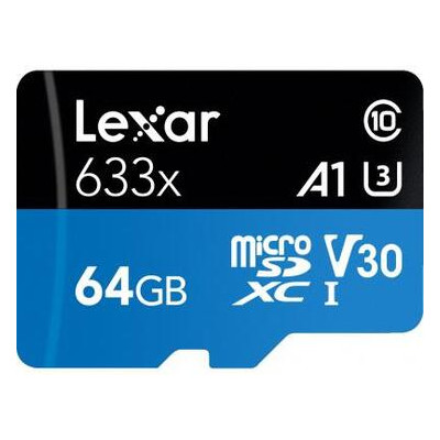 Карта памяти Lexar 64GB microSDXC class 10 UHS-I 633x (LSDMI64GBB633A) фото №1