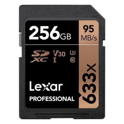 Карта пам'яті Lexar 256GB SDXC class 10 UHS-I U3 V30 633x Professional (LSD256CB633) фото №1