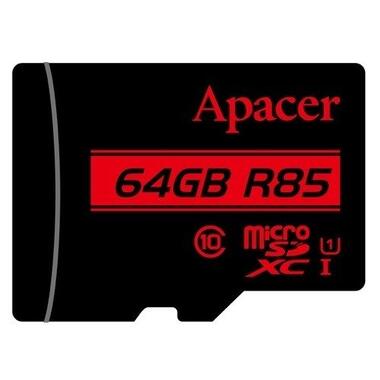 Карта пам'яті Apacer microSDXC 64GB Class 10 UHS-I R-85MB/s Без адаптера (AP64GMCSX10U5-RA) фото №1