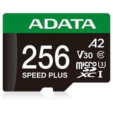 Карта памяти microSDXC (UHS-1 U3) A-DATA SPEED PLUS 256Gb Class 10 V30 A2 (R-180Mb/s W160Mb/s) (adapter SD) (UD256GUI3V30A2SP-RA1) фото №3