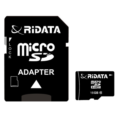 Карта пам'яті RiDATA microSDHC 16GB Class 10 SD адаптер фото №1