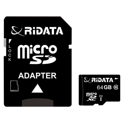 Карта памяти RiDATA 64GB microSDXC Class 10 UHS-I + SD адаптер (FF964426) (WY36dnd-173905) фото №1