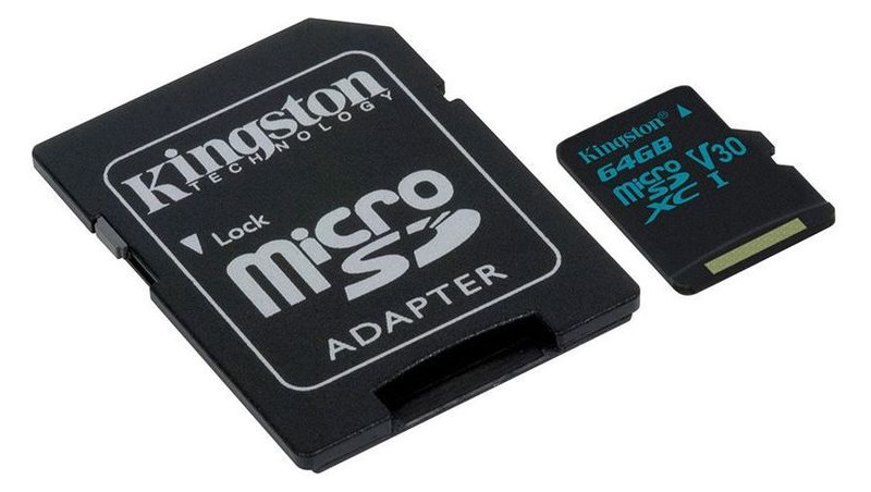 Карта памяти Kingston microSDHC/SDXC UHS-I U3 Class 10 Canvas Go SD-адаптер 64Gb фото №3
