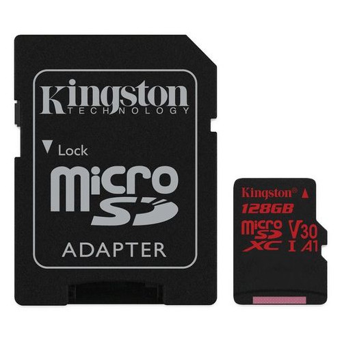 Карта памяти Kingston microSDHC/SDXC UHS-I U3 Class 10 Canvas React R100/W80MB/s SD-адаптер 128Gb фото №1