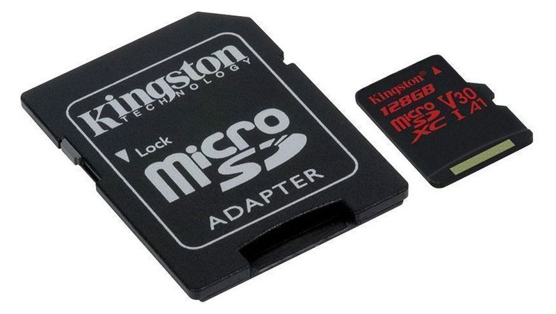 Карта памяти Kingston microSDHC/SDXC UHS-I U3 Class 10 Canvas React R100/W80MB/s SD-адаптер 128Gb фото №2