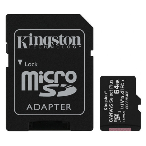Карта пам'яті Kingston 64GB micSDXC class 10 A1 Canvas Select Plus (SDCS2/64GB) фото №1