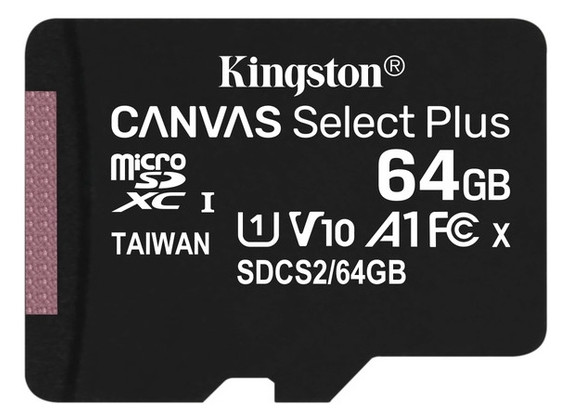 Карта пам'яті Kingston 64GB microSDXC Class 10 Canvas Select Plus 100R A1 (SDCS2/64GBSP) фото №1