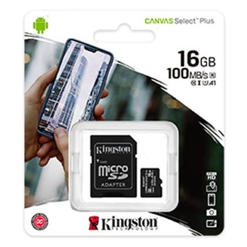 Карта памяти MicroSDHC 16GB UHS-I Class 10 Kingston Canvas Select Plus R100MB/s + SD-адаптер (SDCS2/16GB) фото №3