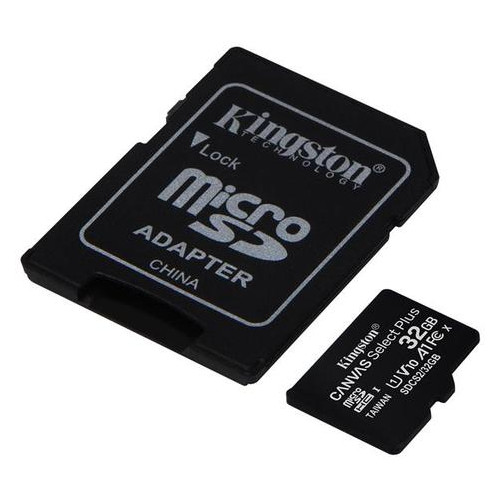 Карта памяти MicroSDHC 32GB UHS-I Class 10 Kingston Canvas Select Plus R100MB/s + SD-адаптер (SDCS2/32GB) фото №2
