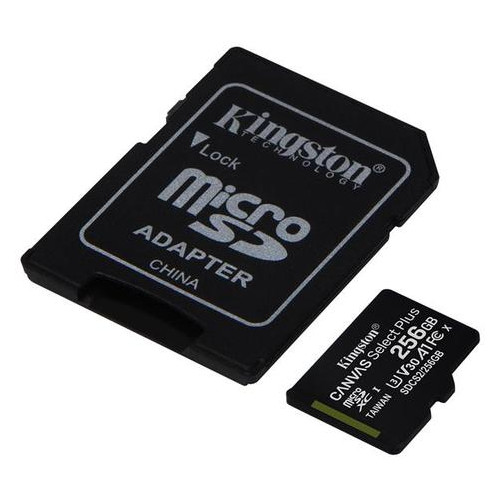 Карта пам'яті MicroSDXC 256GB UHS-I/U3 10 Kingston Canvas Select Plus R100/W85MB/s SD-адаптер (SDCS2/256GB) фото №2