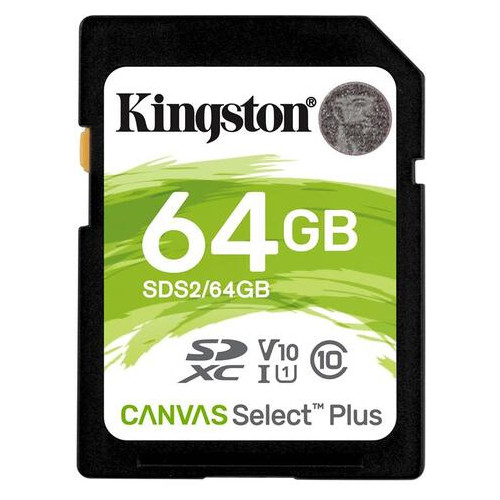 Карта пам'яті SDXC 64GB UHS-I Class 10 Kingston Canvas Select Plus R100MB/s (SDS2/64GB) фото №1