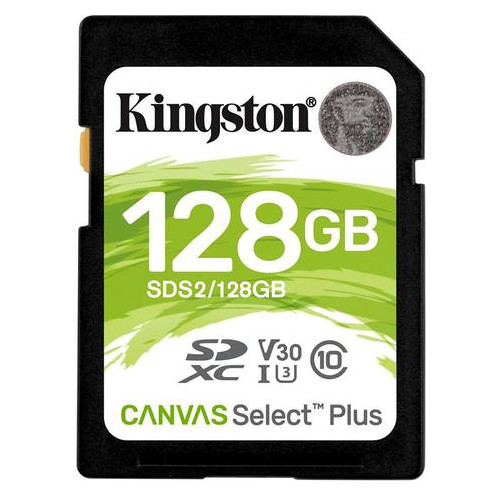 Карта пам'яті SDXC 128GB UHS-I/U3 Class 10 Kingston Canvas Select Plus R100/W85MB/s (SDS2/128GB) фото №1