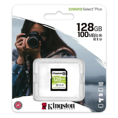 Карта пам'яті SDXC 128GB UHS-I/U3 Class 10 Kingston Canvas Select Plus R100/W85MB/s (SDS2/128GB) фото №3