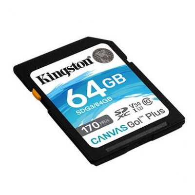 Карта пам'яті Kingston 64GB SDXC class 10 UHS-I U3 Canvas Go Plus (SDG3/64GB) фото №2