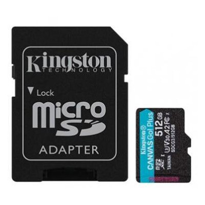 Карта пам'яті Kingston 512GB microSDXC 10 UHS-I U3 A2 Canvas Go Plus (SDCG3/512GB) фото №1