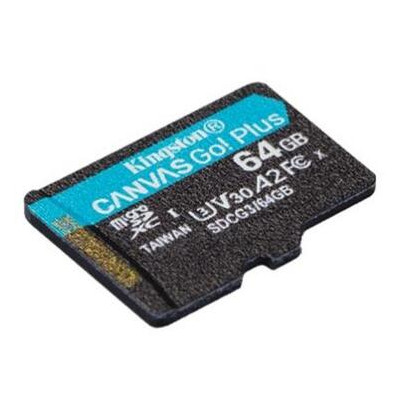 Карта пам'яті Kingston 64GB microSD class 10 UHS-I U3 A2 Canvas Go Plus (SDCG3/64GBSP) фото №2