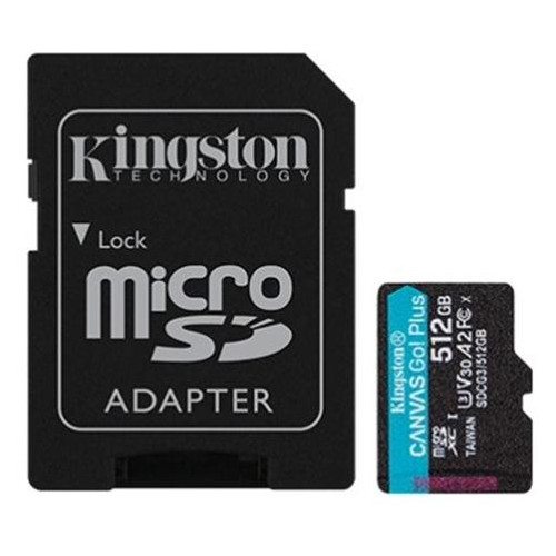 Карта пам'яті Kingston MicroSDXC 512GB UHS-I/U3 Class 10 Canvas Go! Plus R170/W90MB/s SD-адаптер (SDCG3/512GB) фото №1