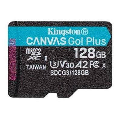 Карта пам'яті Kingston 128GB microSD class 10 UHS-I U3 A2 Canvas Go Plus (SDCG3/128GBSP) фото №1