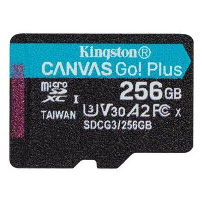 Карта пам'яті Kingston 256GB microSDXC class 10 A2 U3 V30 Canvas Go Plus (SDCG3/256GBSP) фото №1