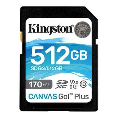 Карта пам'яті Kingston 512GB SDXC class 10 UHS-I U3 Canvas Go Plus (SDG3/512GB) фото №1