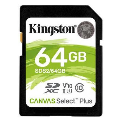 Карта пам'яті Kingston 64GB SDXC class 10 UHS-I U3 Canvas Select Plus (SDS2/64GB) фото №1