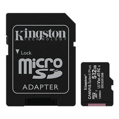 Карта памяти Kingston 512GB microSDXC C10 UHS-I U3 A1 R100/W85MB/s + SD (JN63SDCS2/512GB) фото №1