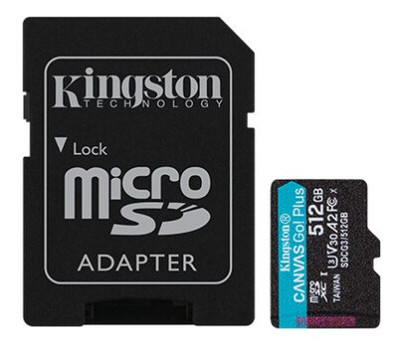 Карта памяти Kingston 512GB microSDXC C10 UHS-I U3 A2 R170/W90MB/s + SD адаптер (JN63SDCG3/512GB) фото №1