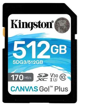 Карта пам'яті Kingston 512GB SDXC C10 UHS-I U3 R170/W90MB/s (JN63SDG3/512GB) фото №1