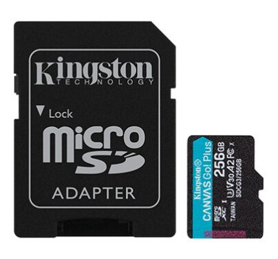 Карта памяти Kingston 256GB microSDXC C10 UHS-I U3 A2 R170/W90MB/s + SD адаптер (JN63SDCG3/256GB) фото №1