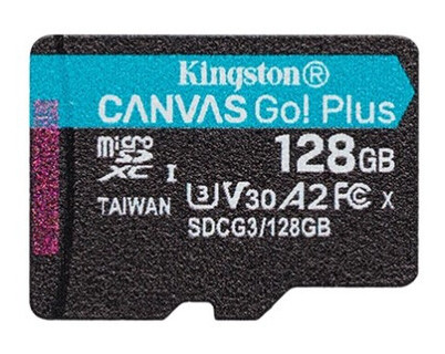 Карта пам'яті Kingston 128GB microSDXC C10 UHS-I U3 A2 R170/W90MB/s (JN63SDCG3/128GBSP) фото №1