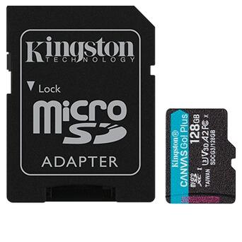 Карта пам'яті Kingston 128GB microSDXC C10 UHS-I U3 A2 R170/W90MB/s адаптер SD (JN63SDCG3/128GB) фото №1