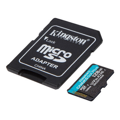 Карта пам'яті Kingston 128GB microSDXC C10 UHS-I U3 A2 R170/W90MB/s адаптер SD (JN63SDCG3/128GB) фото №2