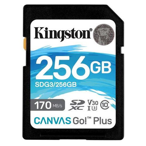 Карта пам'яті SDXC 256 GB UHS-I/U3 Class 10 Kingston Canvas Go! Plus R170/W90MB/s (SDG3/256GB) фото №1