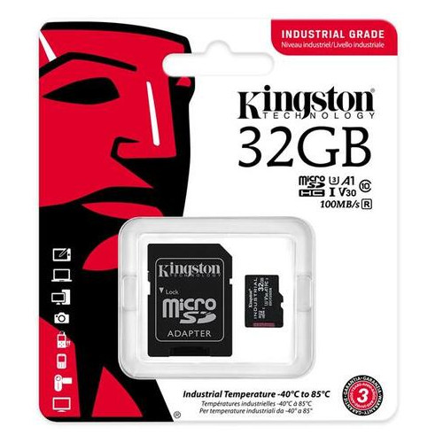 Карта памяти Kingston Industrial MicroSDHC 32GB UHS-I/U3 Class 10 + SD-adapter (SDCIT2/32GB) фото №3