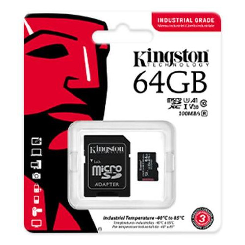 Карта пам'яті Kingston Industrial MicroSDHC 64GB UHS-I/U3 Class 10 SD-adapter (SDCIT2/64GB) фото №2