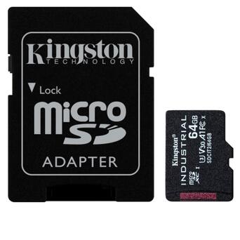 Карта пам'яті Kingston Industrial MicroSDHC 64GB UHS-I/U3 Class 10 SD-adapter (SDCIT2/64GB) фото №1