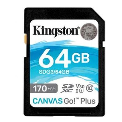 Карта пам'яті Kingston 64GB SDXC class 10 UHS-I U3 Canvas Go Plus (SDG3/64GB) фото №1