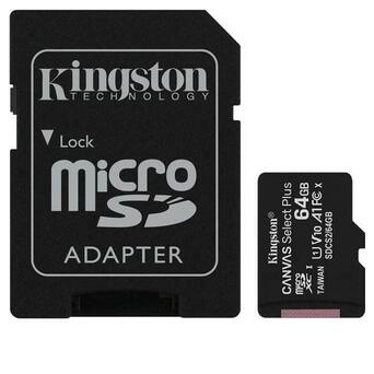 Карта пам'яті KINGSTON microSDXC 64Gb Canvas Select A1 (R100/W10) фото №1
