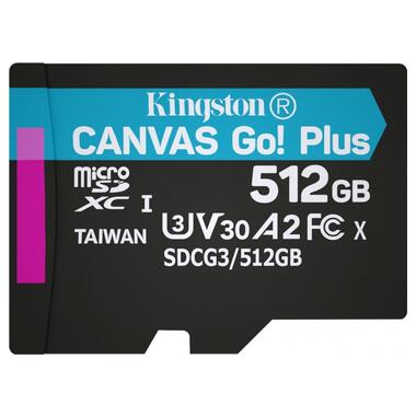 Карта пам'яті MicroSDXC 512GB Kingston Canvas Go! Plus class10 UHS-I U3 V30 Adapter SD (SDCG3/512GB) фото №2