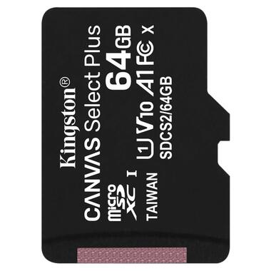 Карта пам'яті Kingston 64GB microSDXC C10 UHS-I R100MB/s (JN63SDCS2/64GBSP) фото №1