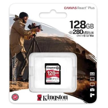 Карта пам'яті Kingston 128GB SDXC class 10 UHS-II U3 Canvas React Plus (SDR2V6/128GB) фото №3