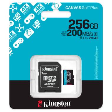 Карта пам'яті Kingston 256GB microSDXC сlass 10 UHS-I U3 V30 A2 Canvas Go Plus G4 (SDCG4/256GB) фото №3