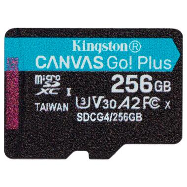 Карта пам'яті Kingston 256GB microSDXC сlass 10 UHS-I U3 V30 A2 Canvas Go Plus G4 (SDCG4/256GBSP) фото №1