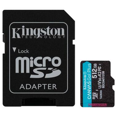 Карта пам'яті Kingston 512GB microSDXC сlass 10 UHS-I U3 V30 A2 Canvas Go Plus G4 (SDCG4/512GB) фото №1