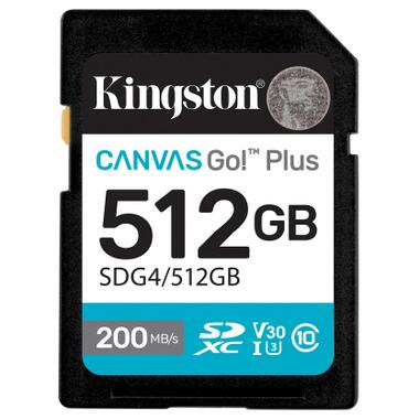 Карта пам'яті Kingston 512GB SDXC сlass 10 UHS-I U3 V30 Canvas Go Plus G4 (SDG4/512GB) фото №1