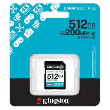 Карта пам'яті Kingston 512GB SDXC сlass 10 UHS-I U3 V30 Canvas Go Plus G4 (SDG4/512GB) фото №3